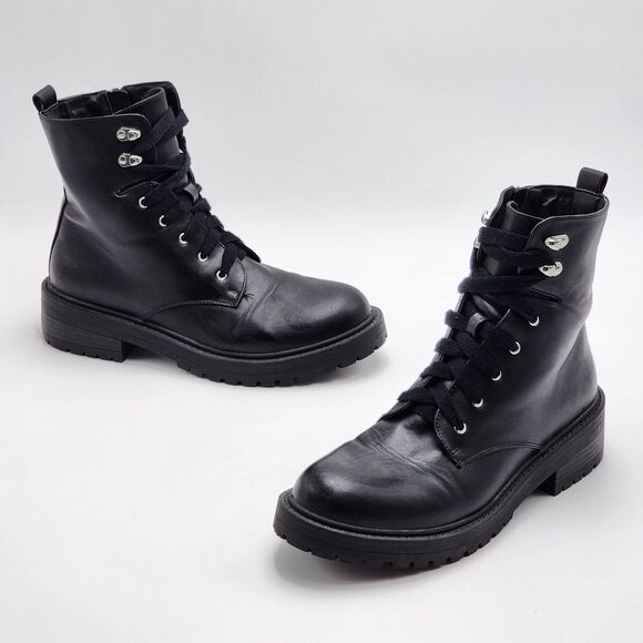 Madden Girl Alicee Black Mid-Calf Combat Boots Size 8.5 - Picture 1 of 10